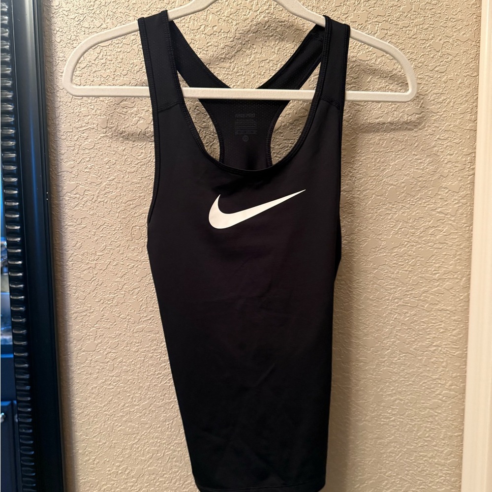 Nike Black Racerback Tank with White Logo